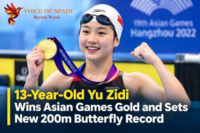 13-Year-Old Yu Zidi Wins Asian Games Gold and Sets New 200m Butterfly Record