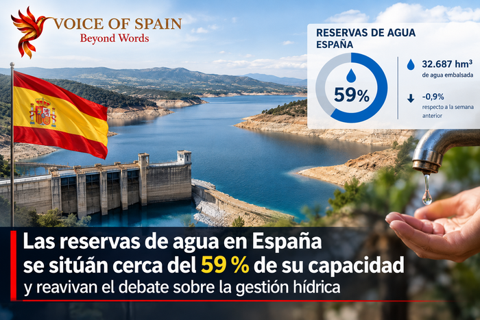 Las reservas de agua en España se sitúan cerca del 59 % de su capacidad y reavivan el debate sobre la gestión hídrica