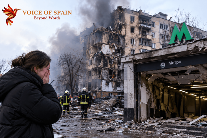 Russian Airstrike Kills Woman in Kyiv, Damages Metro Station and Residential Buildings