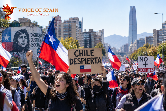 Miles de personas marchan en Chile para conmemorar el estallido social y protestar contra los recortes del Gobierno de Kast