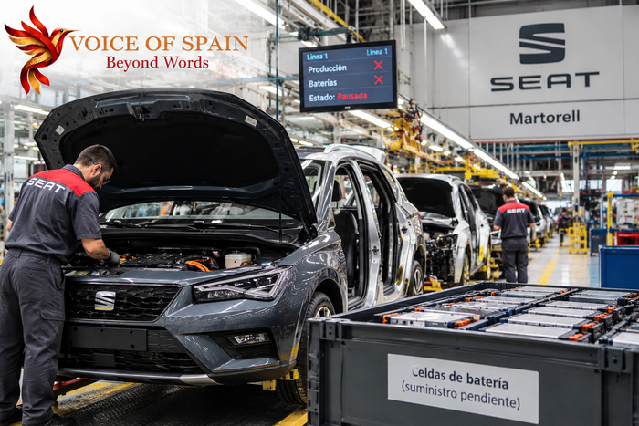 SEAT Suspende Temporalmente una Línea de Montaje en Martorell por la Falta de Celdas de Baterías